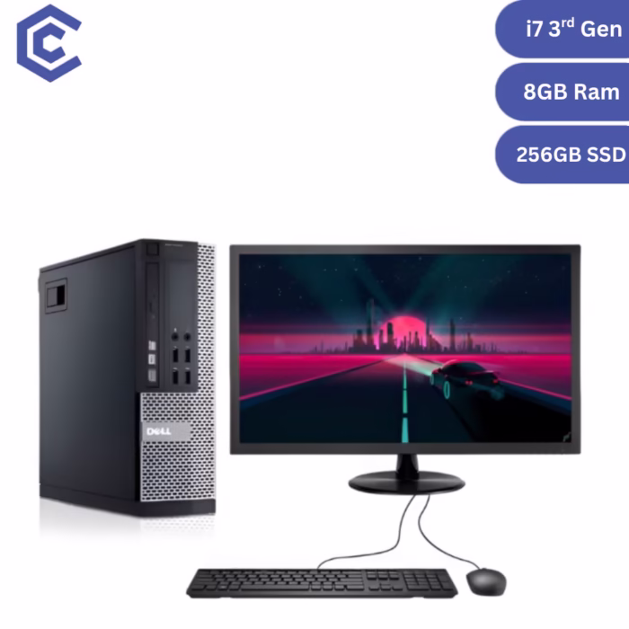 Certified Pre‑Owned Dell OptiPlex 7010 SFF + 22″ Monitor – Intel Core i7 3rd Gen – 8GB RAM – 256GB SSD