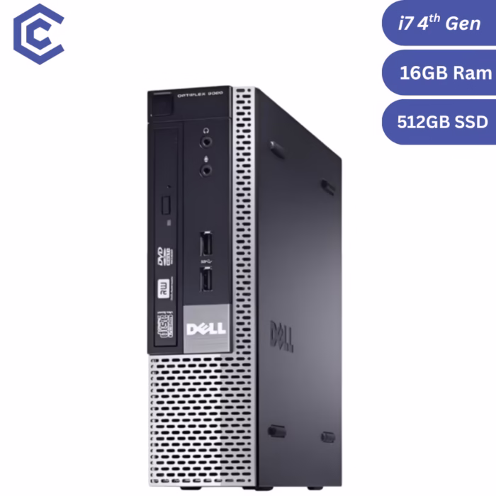 Certified Pre-Owned Dell OptiPlex 9020 SFF – Intel Core i7 4th Gen – 16GB RAM – 512GB SSD