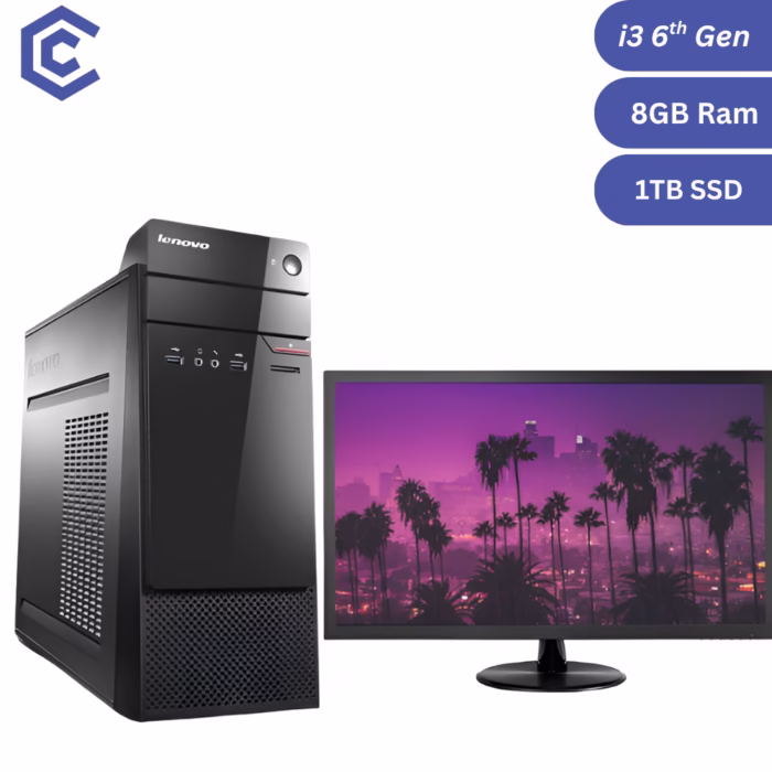 Certified Pre-Owned Lenovo S510 MT + 22″ Monitor – Intel Core i3 6th Gen – 8GB RAM – 1TB SSD