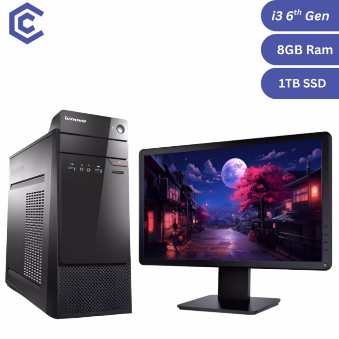 Certified Pre-Owned Lenovo S510 MT + 19" Monitor – Intel i3 6th Gen – 8GB RAM – 1TB SSD