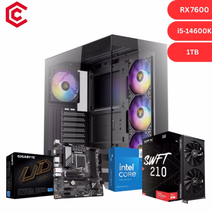 [Prebuilt] Liquid‑Cooled RX 7600 – Intel Core i5‑14600K “Omen”